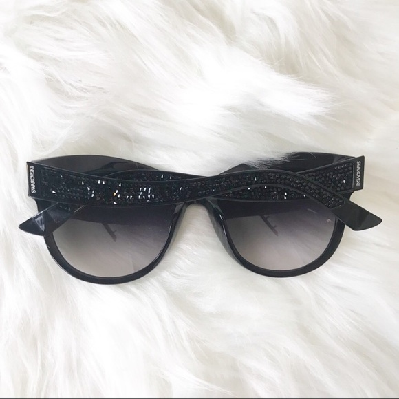 Swarovski Accessories - Swarovski Fabulous Black Crystal Sunglasses